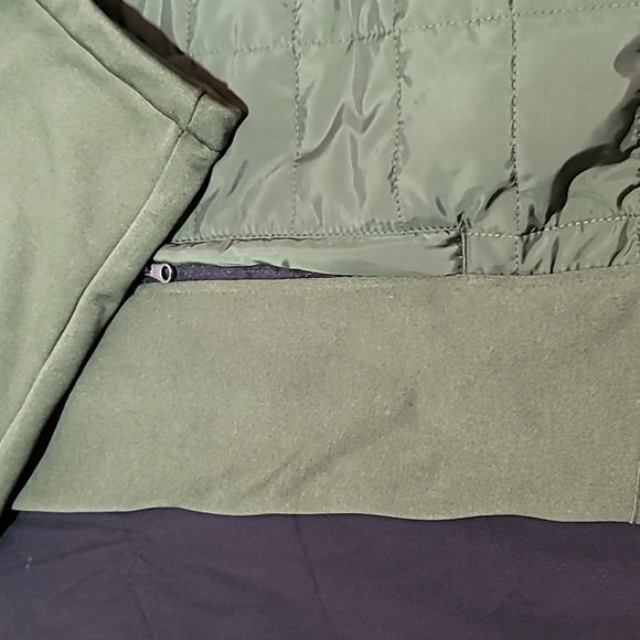 Orvis Quilted Snowbird Full Zip Jacket Lightweight Olive Green Mixed Media - Picture 3 of 13